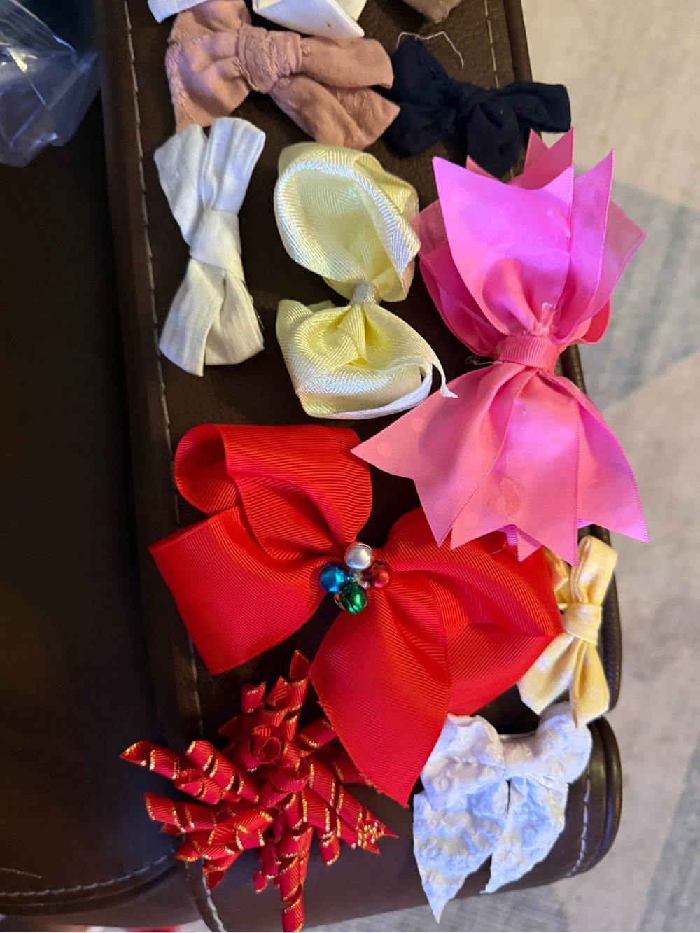 Kids Hair Bow Pack - Assorted Pink, Red, Yellow, White, Black